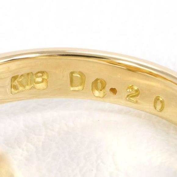 LuxUness K18 Yellow Gold Ring Akoya Pearl Diamond Metal Ring - Picture 8 of 8